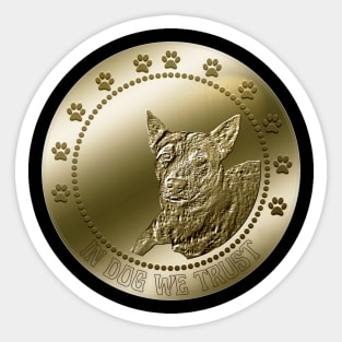 Funny Australian Cattle Dog Crypto Coin Art Sticker